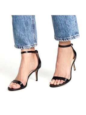 Sam Edelman Patti Leather Ankle Strap Heels Womens 7.5M Black